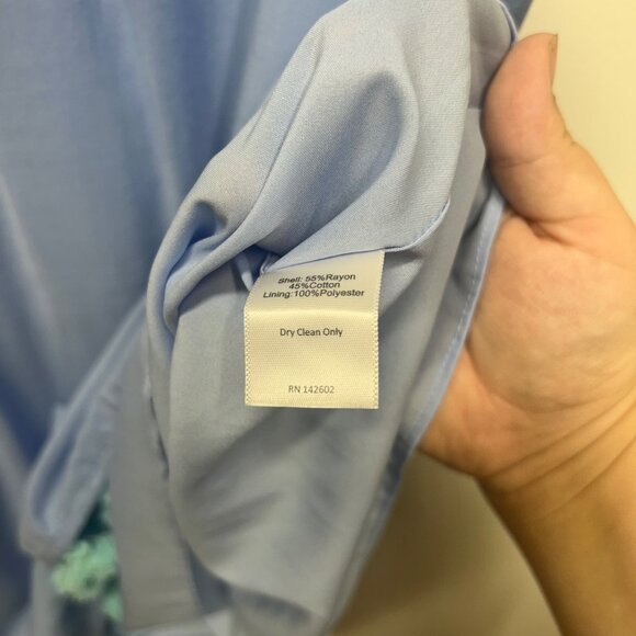 NWT Sail To Sable Periwinkle Sleeveless Top With Crochet Neckline & Pom Trim L - Picture 7 of 11